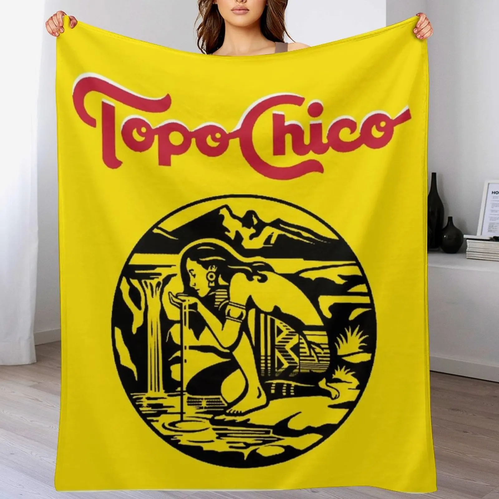 Aztec princess - Topo Chico agua mineral logo (sparkling mineral water) Throw Blanket Single valentine gift ideas Hairy Blankets