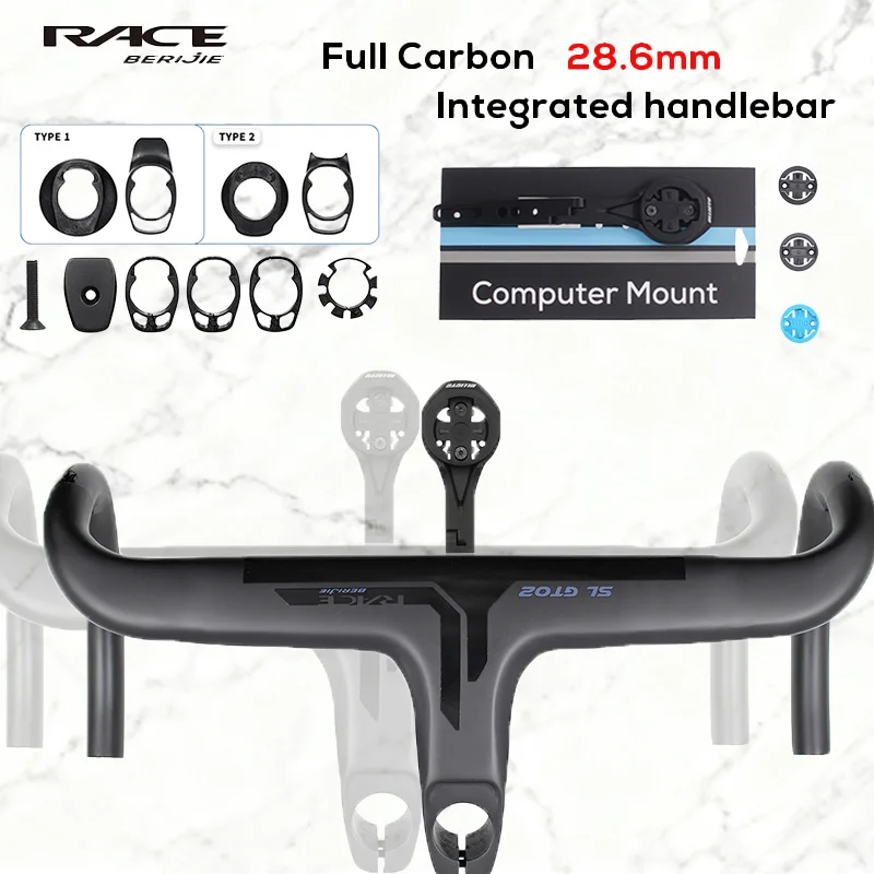 

BERIJIE All Carbon Fiber Internal Cable Integrated Highway Self-propelled Clamp Diameter 28.6 Pole Length 80/90/100/110/120mm