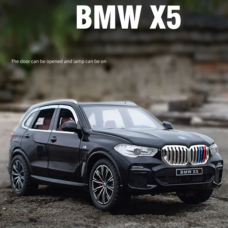 Diecast Alloy 1/24 BMW X5 SUV Car Model Sound Light Boy Metal Diecast Toy Vehicle Collection Miniature Voiture Birthday Gift