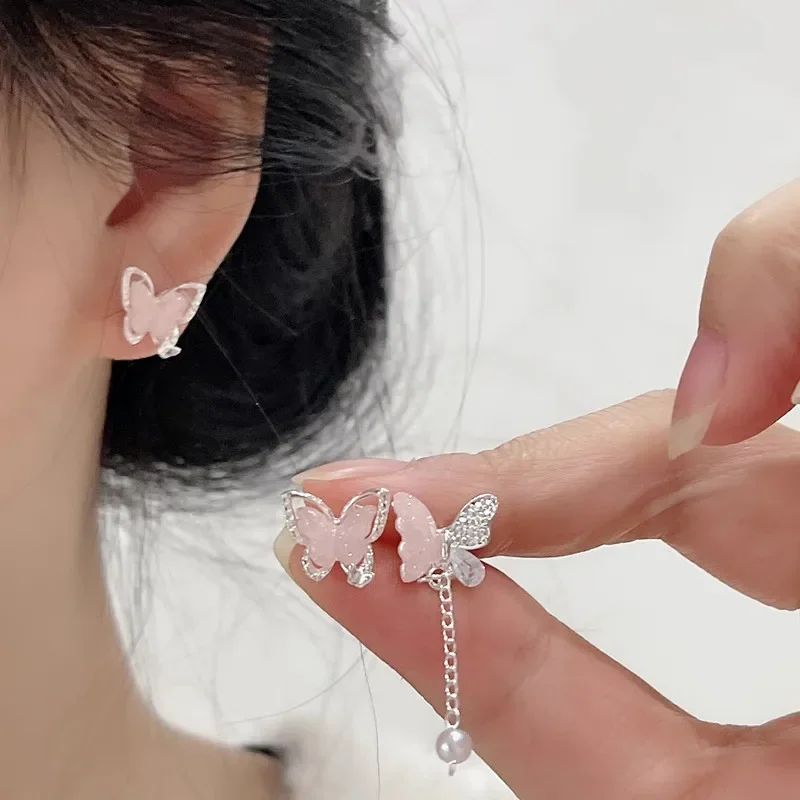 Colorful Flower Butterfly Earrings Seven-piece Set For Women Fashion Personalized Daily Accessory Party Jewelry Birthday Gifts