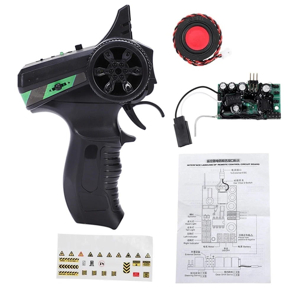 WPL D12 C24 B24 B36 MN D90 RC 트럭 자동차 부품용 초강력 사운드 시스템 송신기 수신기 보드 혼 업그레이드 액세서리