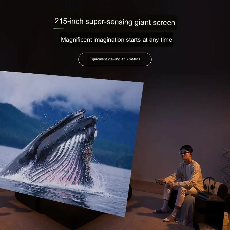 แว่นตา TCL Thunderbird/RayNeo Air Plus 215 นิ้ว HD 3D สำหรับเล่นเกม ดูหนัง ฉายภาพบนหน้าจอโทรศัพท์มือถือ แว่นตา AR