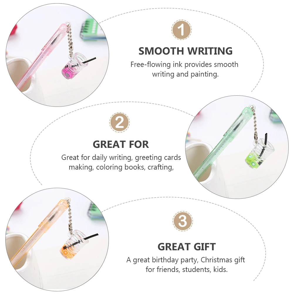 

10 pcs Neutral Ink Pens Pendant Gel Pens for School Office Stationery Smooth Writing Roller Marker Pen
