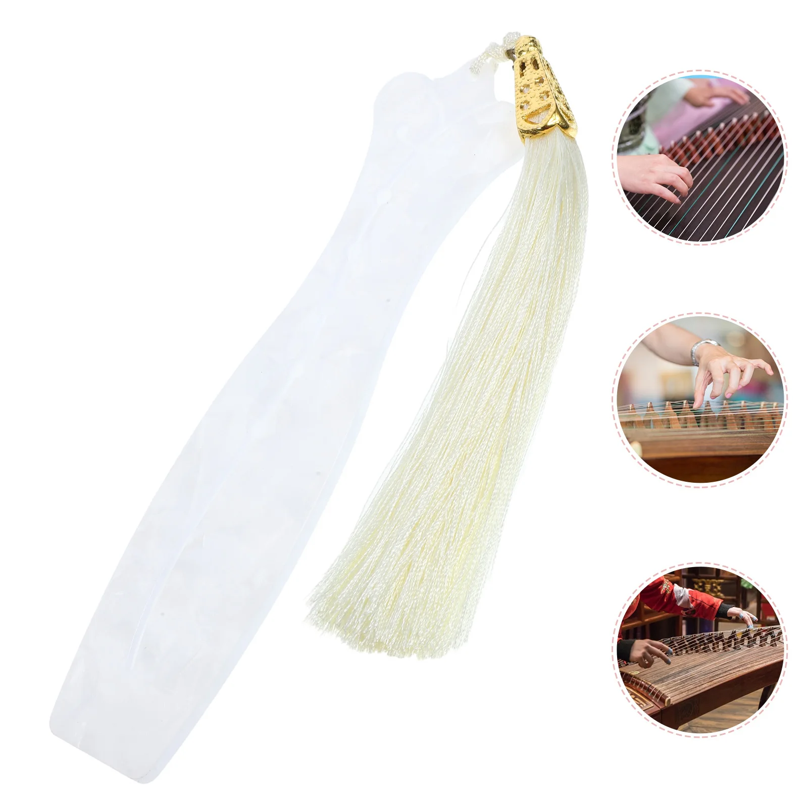 

Vintage Tassel Plastic Guzheng Nail Storage Board Organizer Plate Pick Holder Anti-Loss Device Durable For Beginners Students