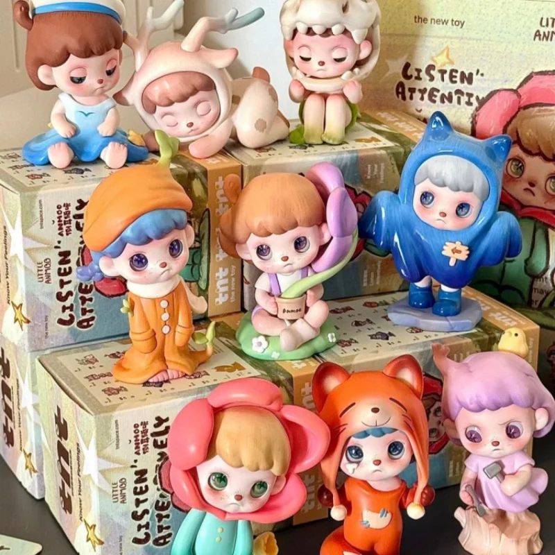 

Аутентичные Anmoo Amo Listens Attentively To Blind Boxes, милые украшения для девочек, игрушечные фигурки, креативные подарки для девочек