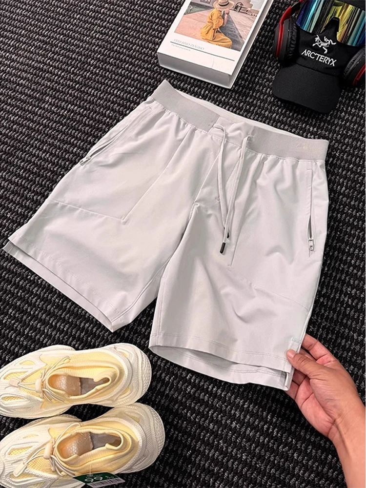 

American Sle Qui Dry Sports orts Men Summer Outdoor Thin Cool Feeling Breathable Pants Running Straight Five-Quarter Mi...