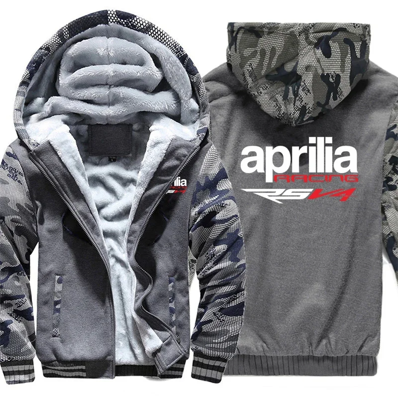 Aprilia Racing RSV4 Hoodies para homens, capuz de inverno, lã grossa, moletons RSV4 quentes, novo, 2023