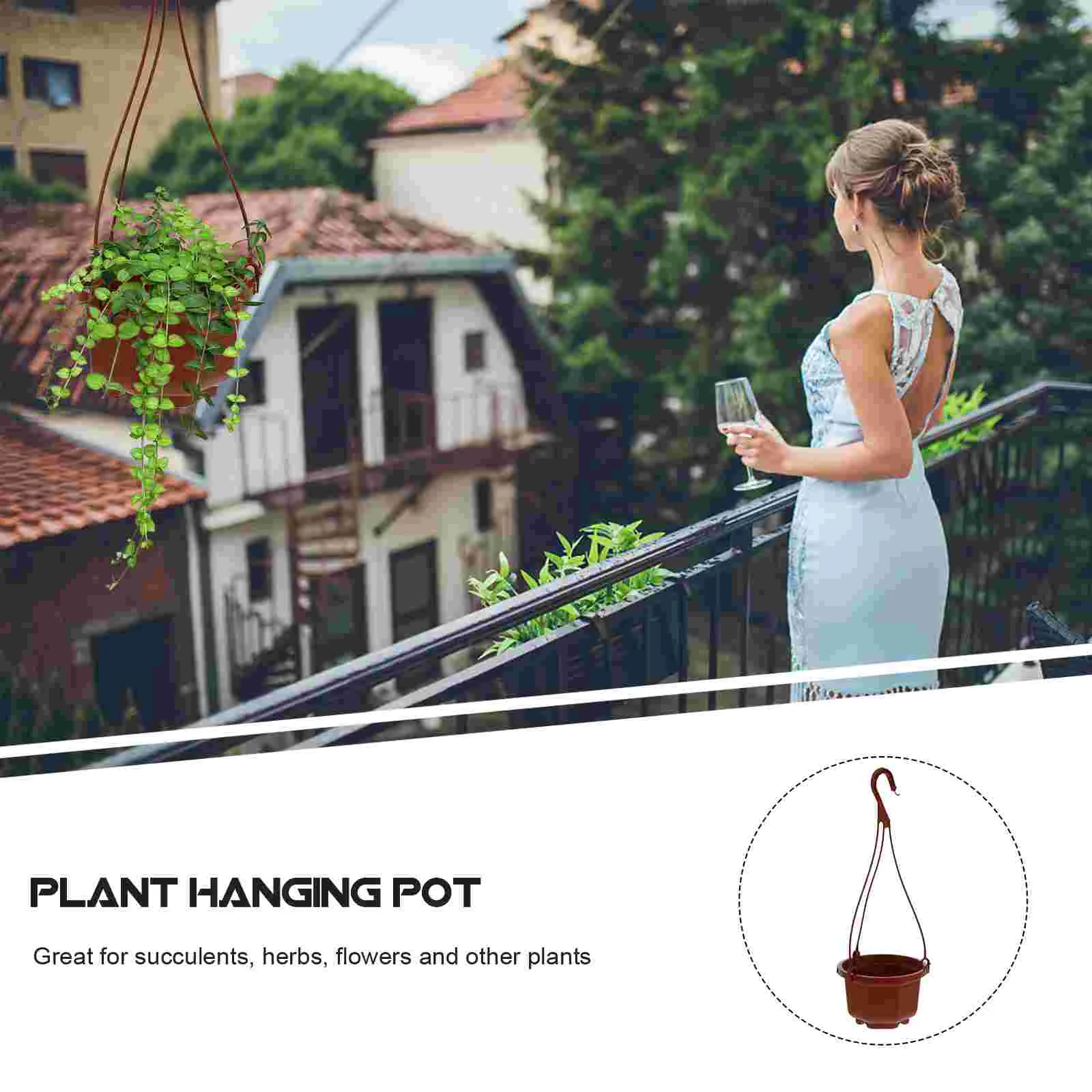 6 Sets Chlorophytum Pot Outdoor Hanging Basket Decorative Flowerpot Plant Hanger Pendant Plastic Creative Succulents Orchid