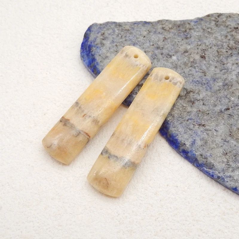 Natural Stone Bumble Bee Stone Earring Bead Handmade Fashion Jewelry Women Earrings Accessories 38x10x3mm 5g