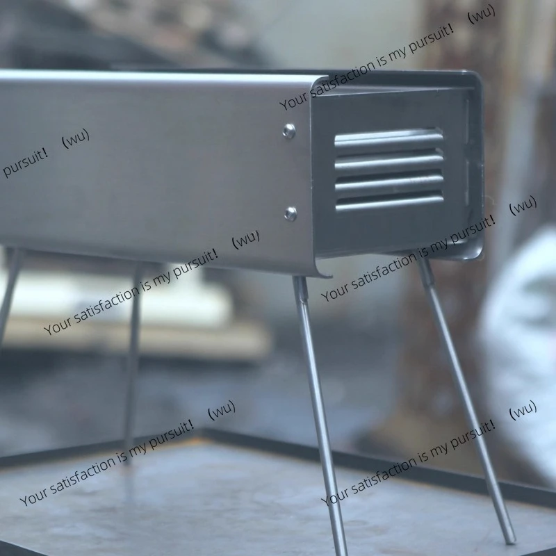 Outdoor Folding Camping Furnace Portable Stainless Steel Household Barbecue Stove Stable Thickened Charcoal Rack Outdoor Stoves
