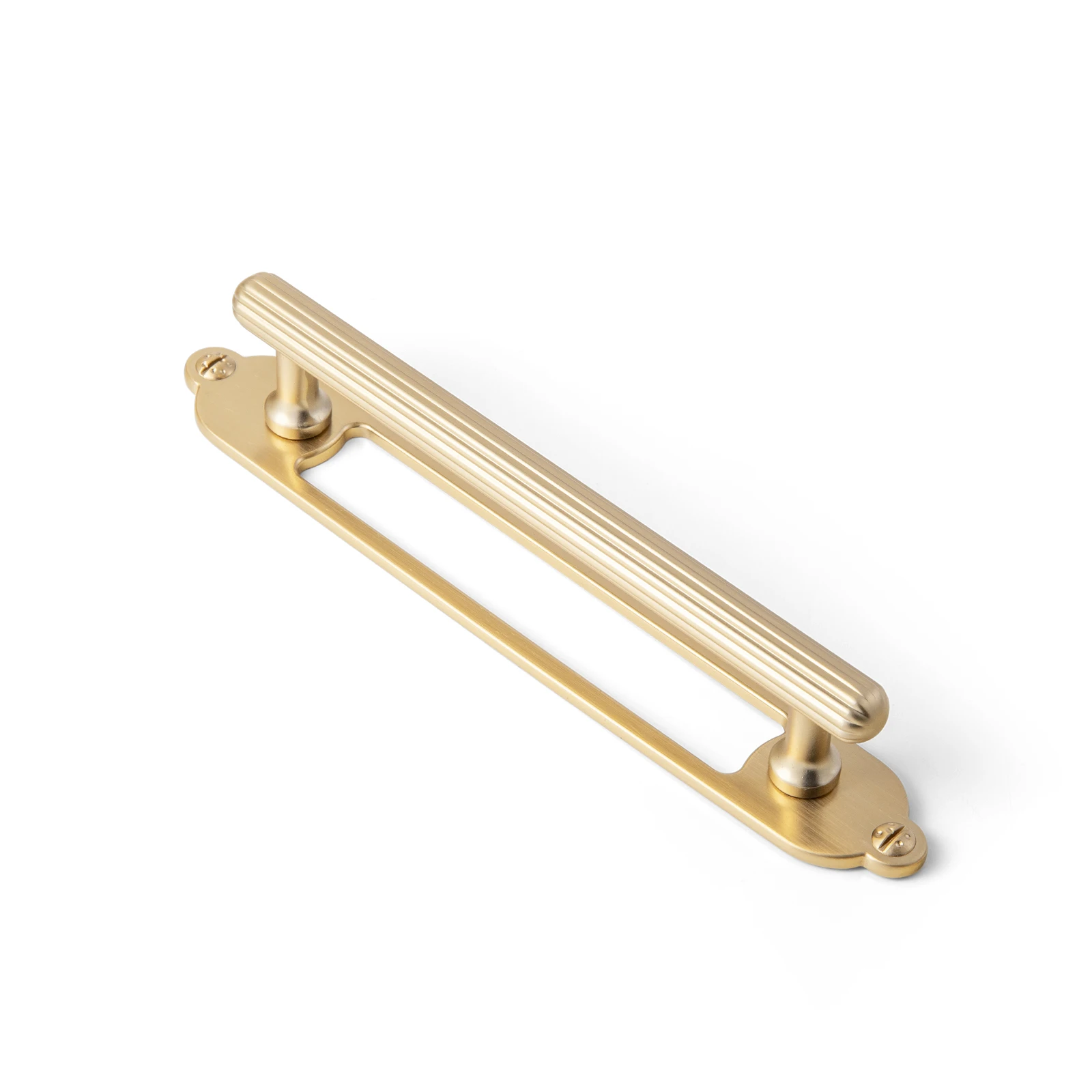 Goo-Ki 2 Pack Antique Brass Cabinet Pulls with Open-Frame Backplate, Solid Zinc Alloy Kitchen Hardware for Cupboard and Dresser，5 Inch Center to Center