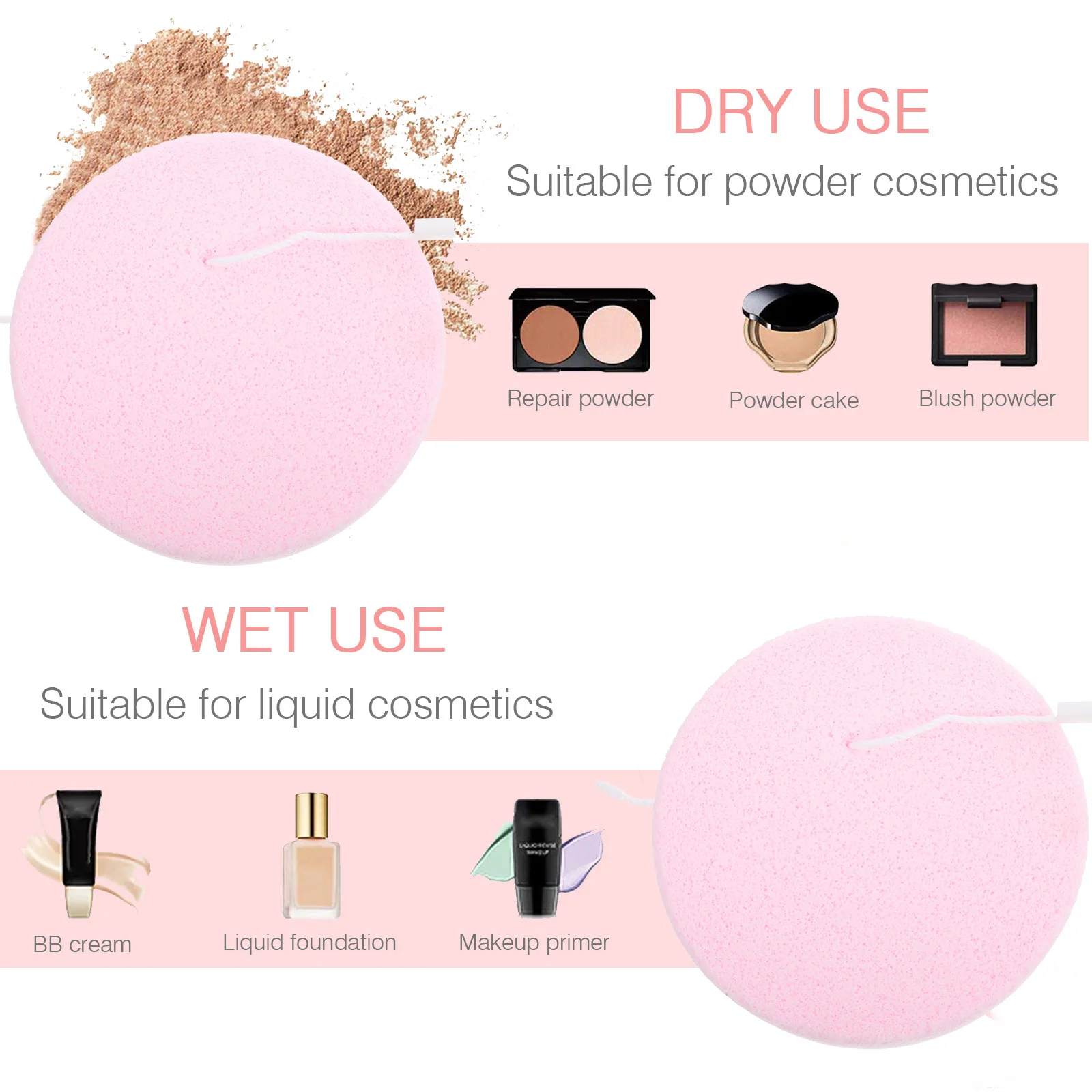 Compact Face Cleaning Sponge Multi-Function Exfoliating Facial Scrubber Convenient Travel Face Cleaner Facial Sponges