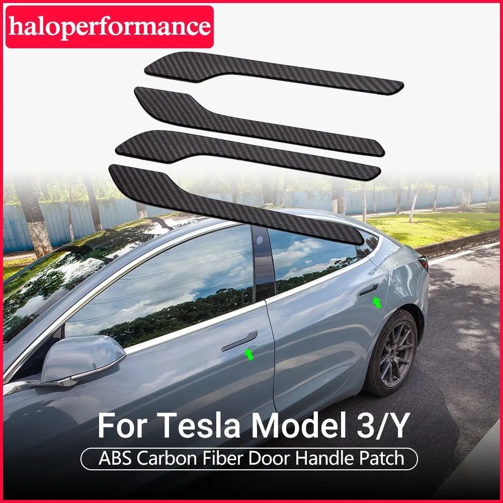 4Pcs/Set Tesla Model3 Door Handle Wrap For Tesla Model 3 Accessories ABS  Door Handle Protector For Tesla model Y three