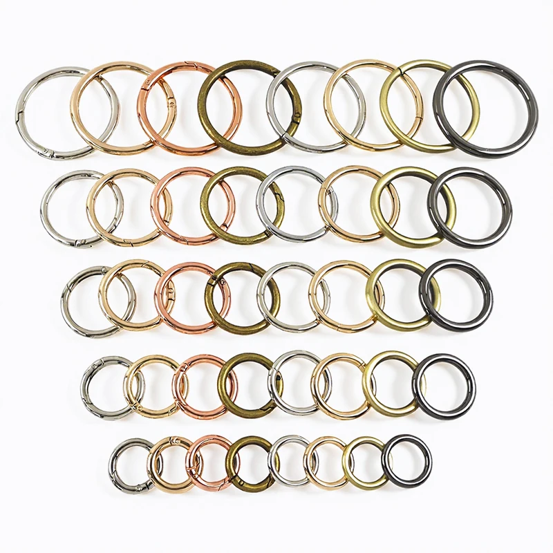 

5Pcs 16-50mm Metal Spring O Ring Buckles Openable Keychain Bag Strap Snap Clasp Handbag Chain Clip Hook Dog Collar Accessories