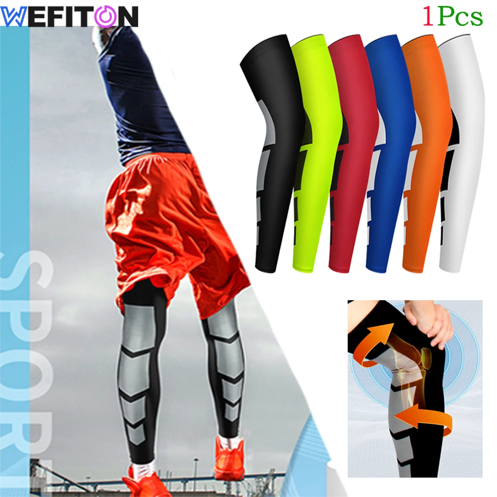 1Pcs Long Compression Leg Sleeves for Women Men,Comfortable & Non-Slip UV Protection Leg Knee Braces Supports for Sports Cycling