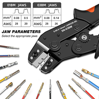 SN-01BM/03BM Wire Crimping Plier Micro Pin Connector Crimper, AWG 28-20/28-26 for JST XH, PH, SH, Molex KK, D-sub Terminals