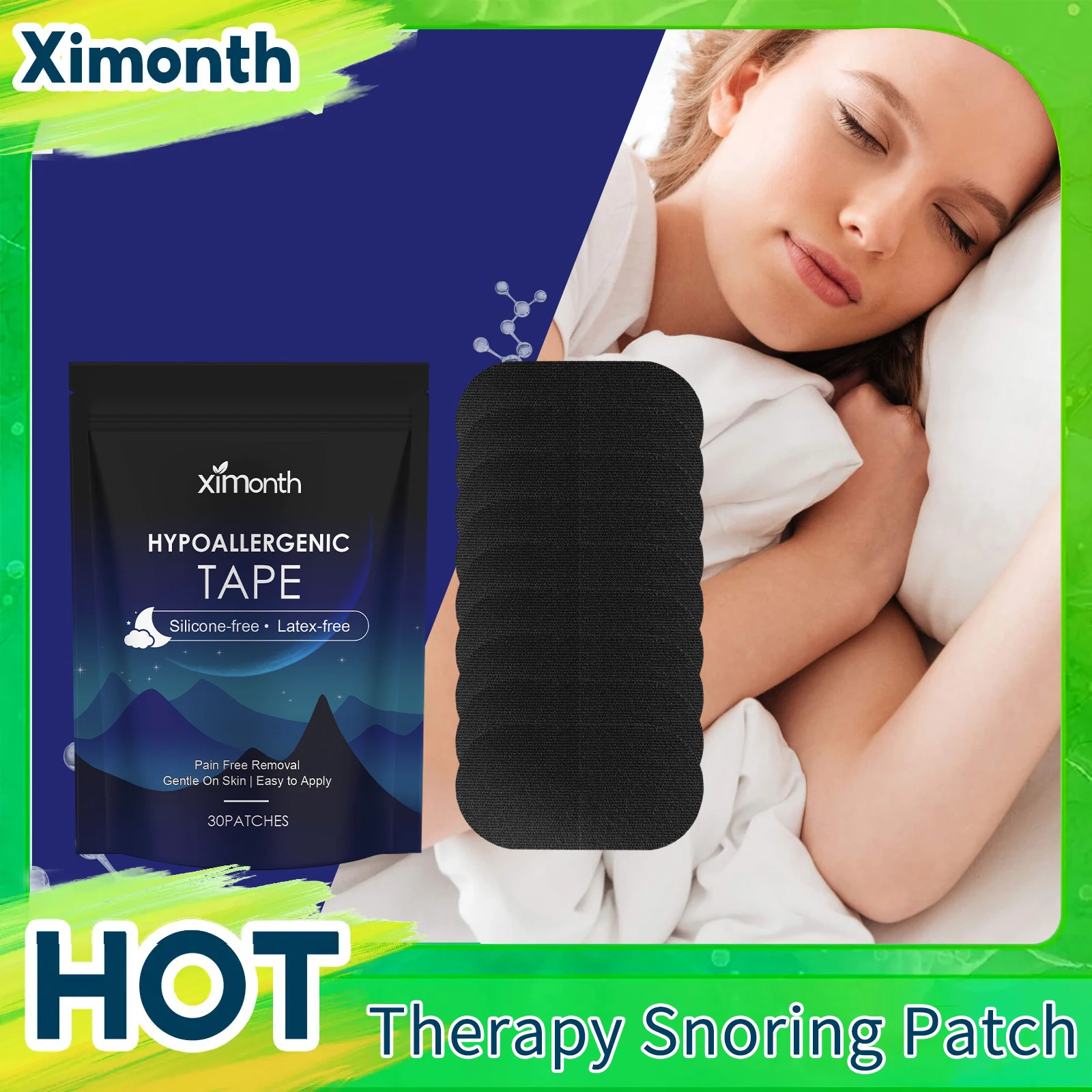 

Therapy Snoring Patch Promote Nose Breathe Sleep Silent Quality Reduce Sleep Mouth Open Lower Snore Frequency Repair Snore Patch