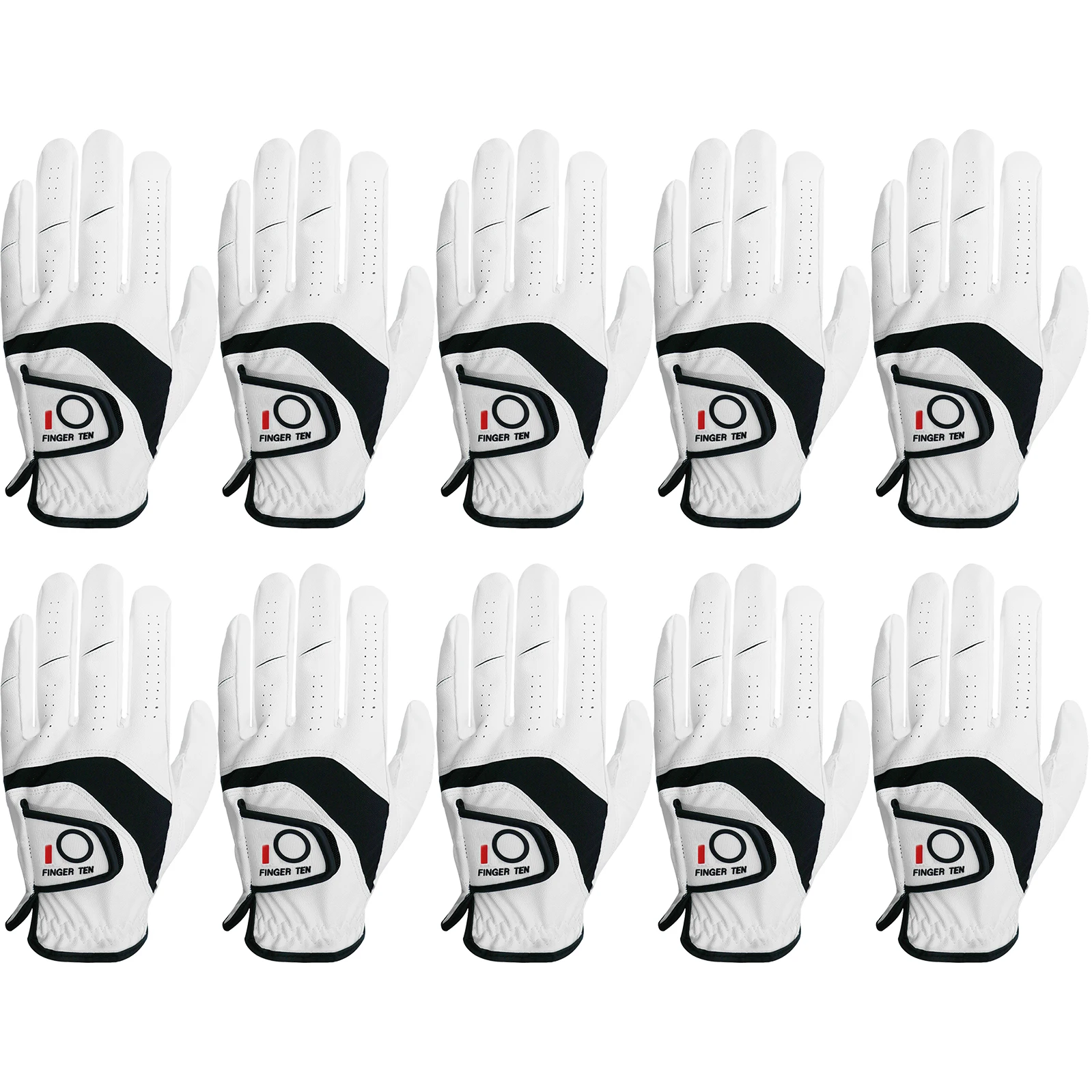 

10 Pcs Hot All Weather Soft Golf Gloves Men Left Right Hand Cabretta Leather Rain Grip Comfortable Dropshipping