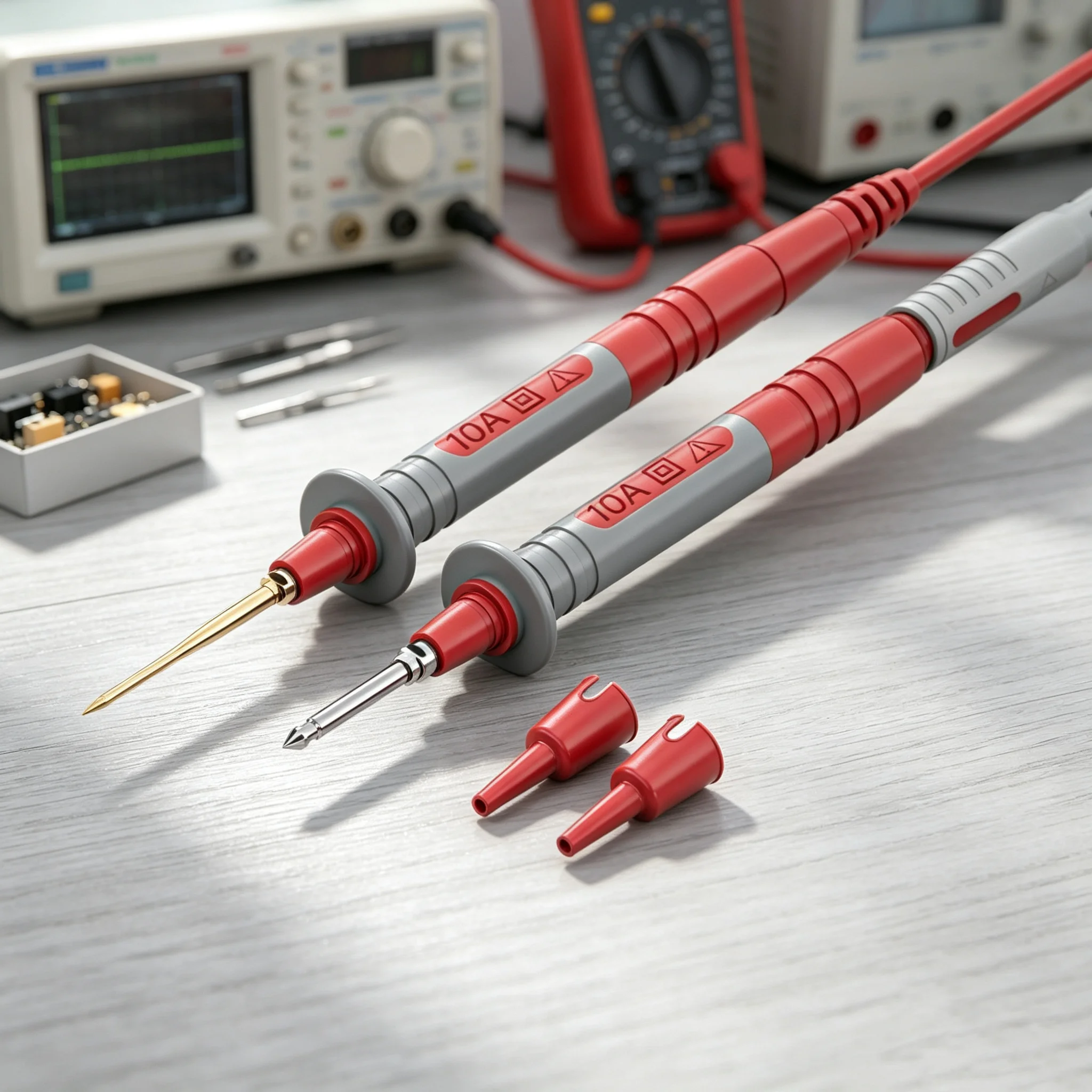 Multimeter Test Probe Pen with Replaceable Gold-plated Sharp 1mm Needles + Thick 2mm Needle Multi-purpose Test Pen