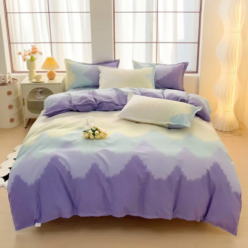 

Summer and Winter Blanket, Home Textile Water Wash 3/4 Pieces Bedding Set, Large Sheet Bed Bed Sheets and Pillowcases Bed Set