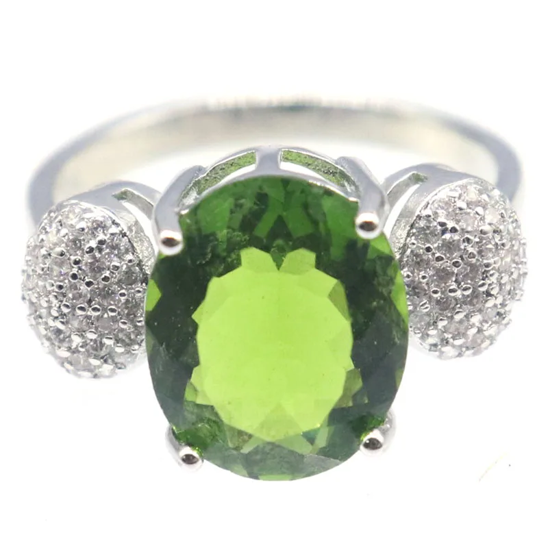 Compre 4 y Obtenga 1 Gratis Anillos de Compromiso de Plata con Turquesa Azul, Verde Peridoto, Topacio Azul Cielo y Circonita Cúbica de 20x12mm y 3.2g