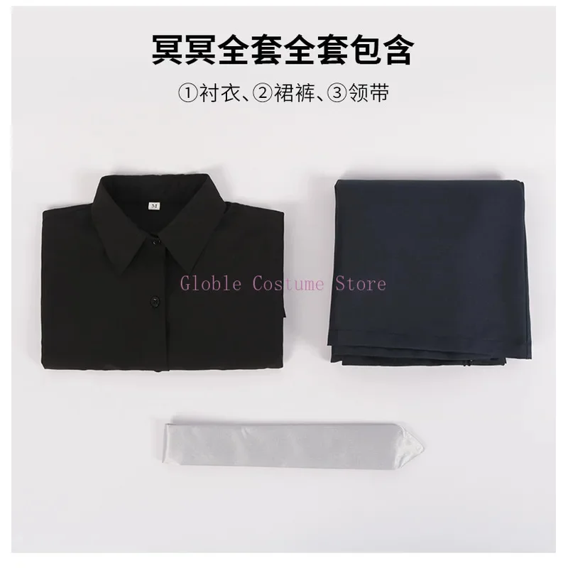 Anime Jujutsu Kaisen Mei Cosplay Costume Wigs Top Skirt Pants Wig Women Black Uniform Halloween Party Outfitx;8's,6;