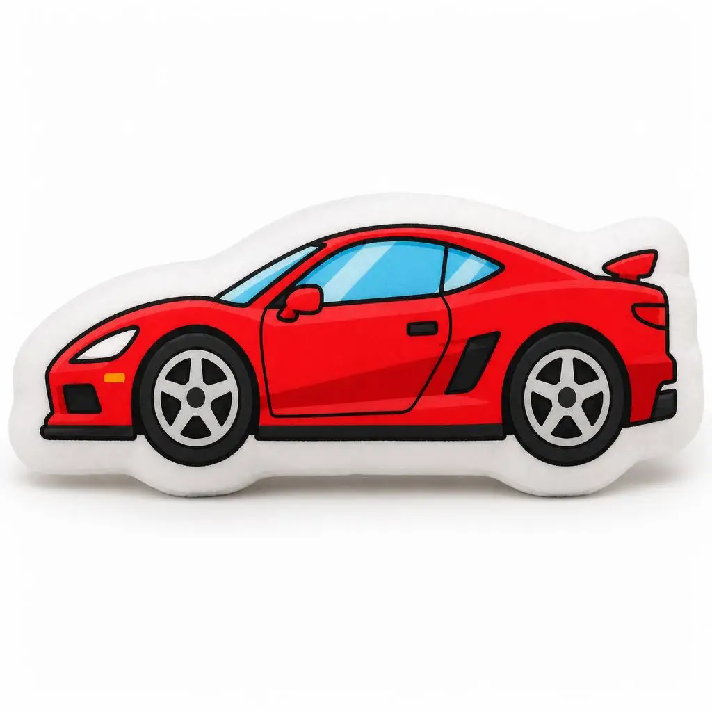 Red Sports Car Plush Pillow Cushion Funny Stuffed Throw Pillow Home Decor Gift Sofa Bed Car Modification & Repair Shops