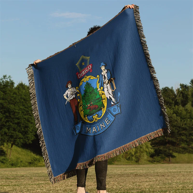 

Gaslight Gatekeep Girlboss Maine Соединенные Штаты Америки Жаккардовое тканое одеяло с бахромой