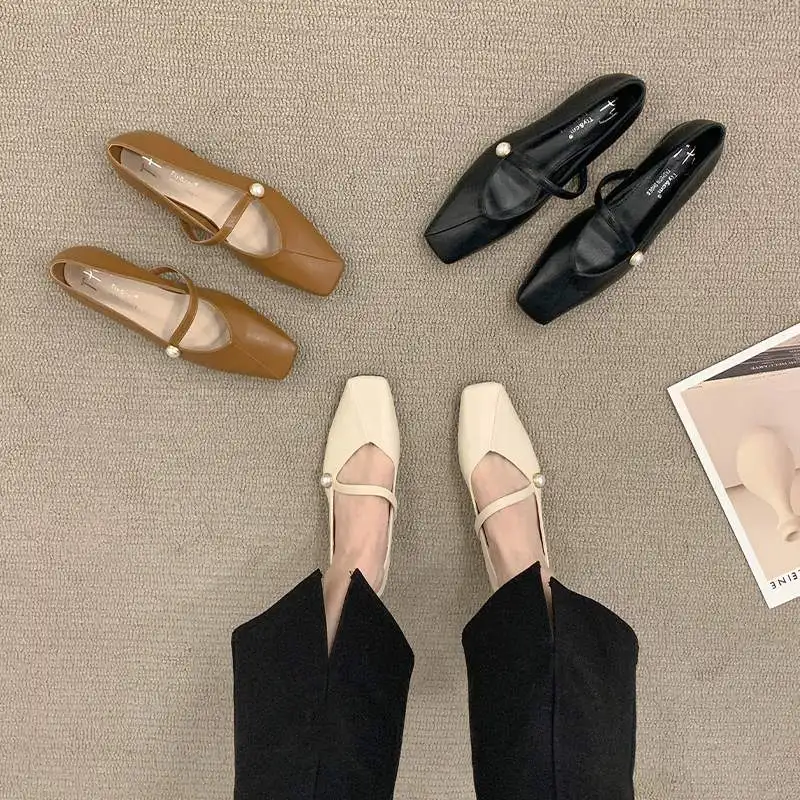 Flat Bottom Single Shoes Women's Versatile Design Mary Janes Gentle Style Fashionable Spring Summer Autumn Seasonal Footwear
