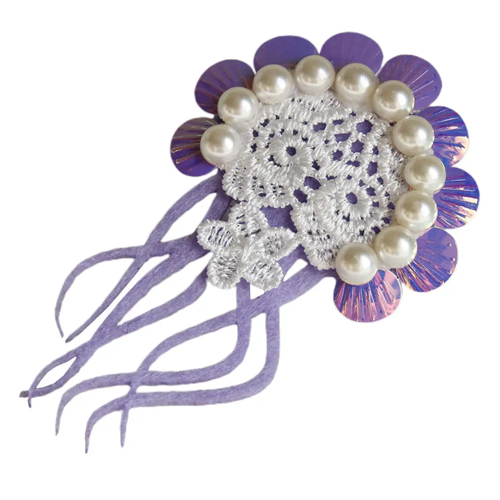 قنديل البحر دبوس الشعر اللؤلؤ ديكور أنيق دائم الإناث التبعي حفل زفاف ارتداء اليومي قنديل البحر دبوس الشعر مشبك شعر الزخرفية #2