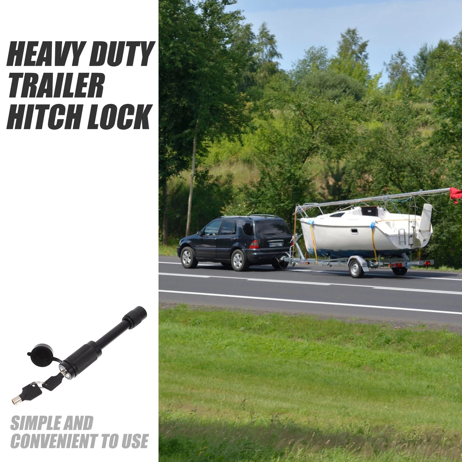 

Heavy Duty Hitch Lock Sturdy Replacement Trailer Locking Set With Keys For Vehicles Yacht Trailer Accessories Hitch Receiver