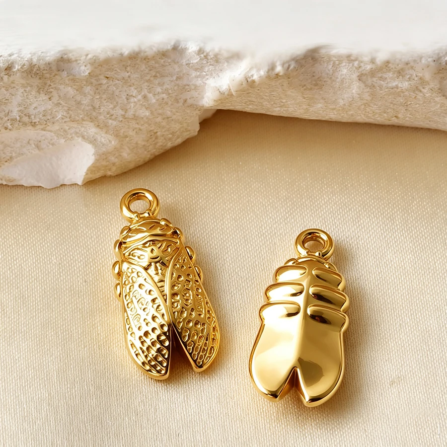 5 Stück goldfarbene Edelstahl-Anhänger in Form von niedlichen Hunden, Fischen und Enten, PVD-beschichtet, für Schmuckherstellung, Tieranhänger, DIY-Halskette, Schlüsselanhänger – Detail 17