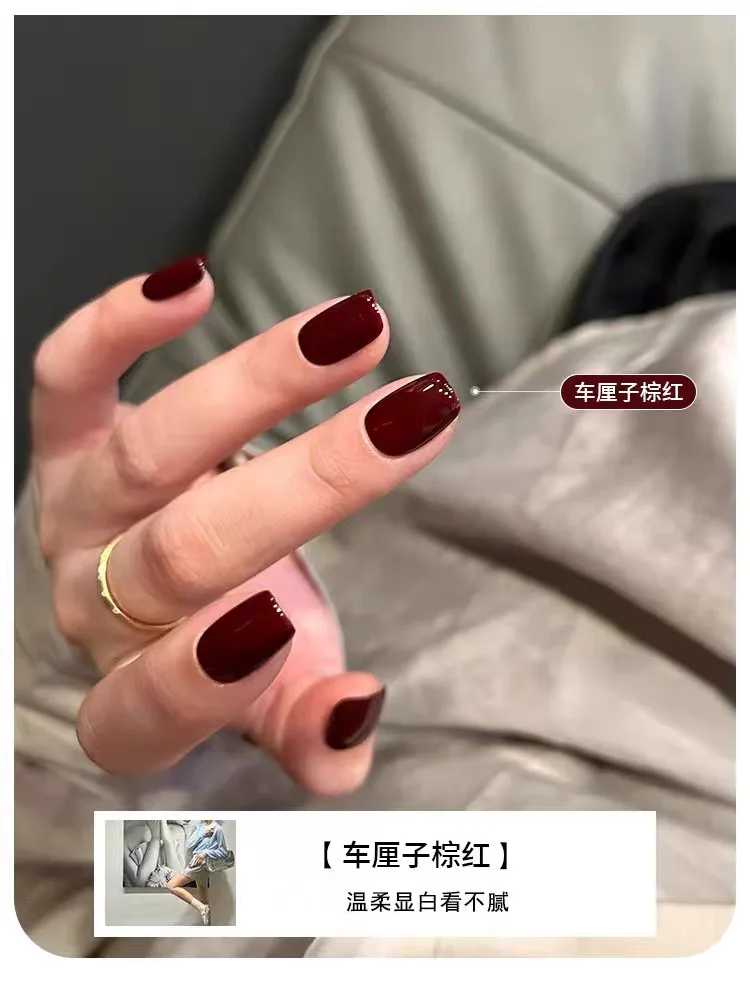 طلاء أظافر جل أحمر نبيذي وزعرور 10 مل، طلاء أظافر بالأشعة فوق البنفسجية/LED نقع الفورمالديهايد - مجاني لصالونات التجميل المنزلية للعام الجديد