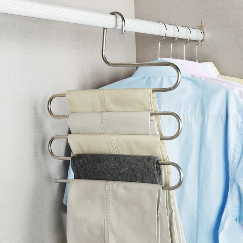 

5 Layers Multi-functional Clothes Hangers Non-slip Pant Storage Rack Cloth Rack with Multiple Functions for Hanging and Storage