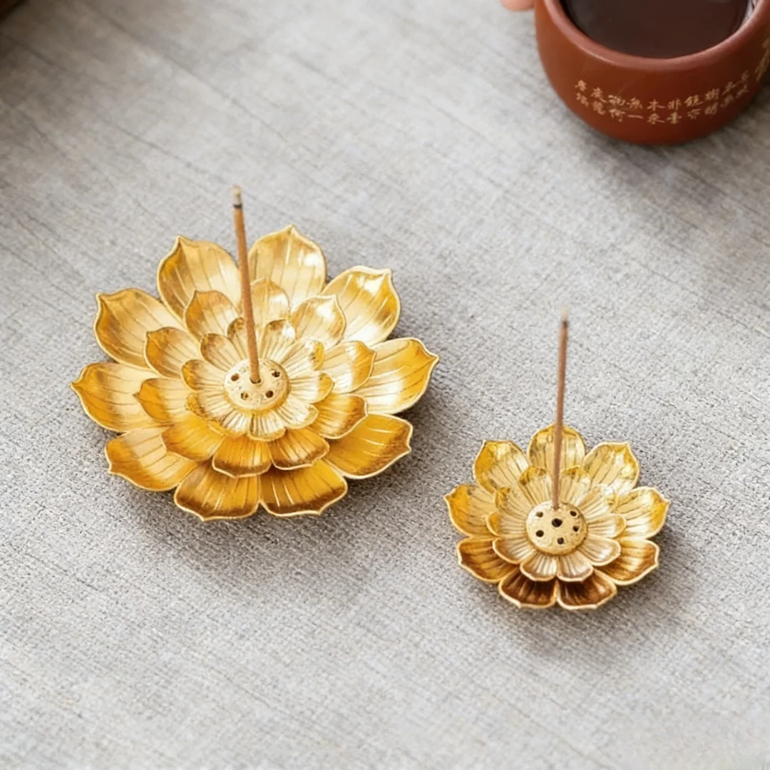 Metal Zen Lotus Buddha Incense Burner Incense Diffuser Incense Stick Holder Censer Buddhist Aromatherapy Use In Office Teahouse
