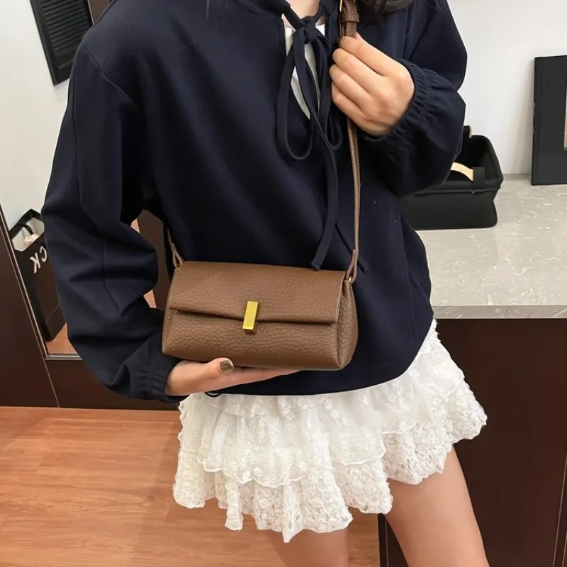 

Retro Vibe Street Leather Hand Bag Classic Paris High End Vintage Casual Tote Bag Trendy Crossbody Messenger Bag Young Ladies