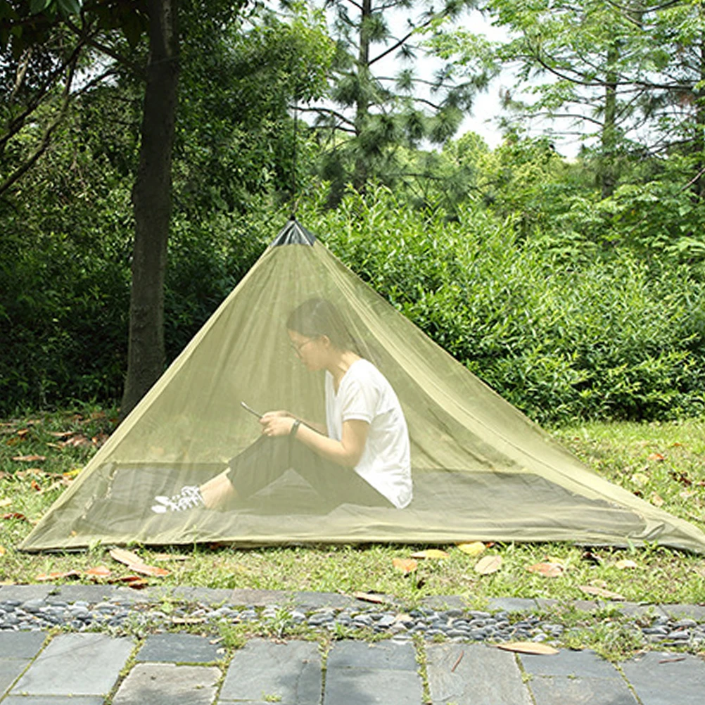 

Portable Triangle Mosquito Net Camping Bed Nets Outdoor Tent Green Individual Lightweight Compact Ideal for Camping Hiking