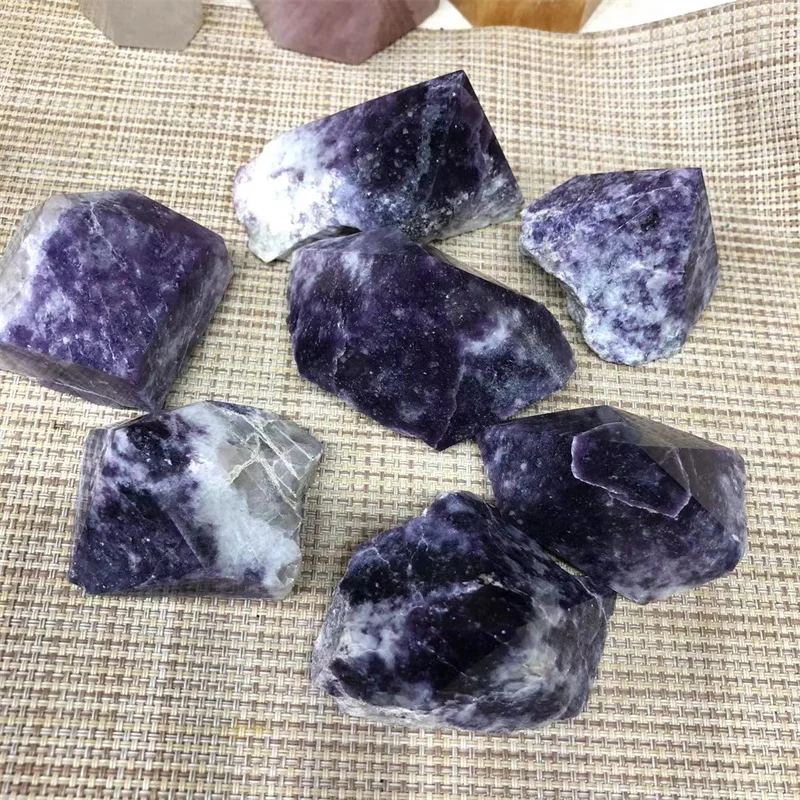 

1PCS Lepidolite Rough Stones Polished Tower Point Natural Quartz Crystal Healing Reiki Gemstones Crafts Feng Shui Decoration