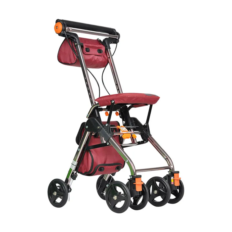 Upgraded elderly shopping cart folding lightweight driving portable grocery shopping cart