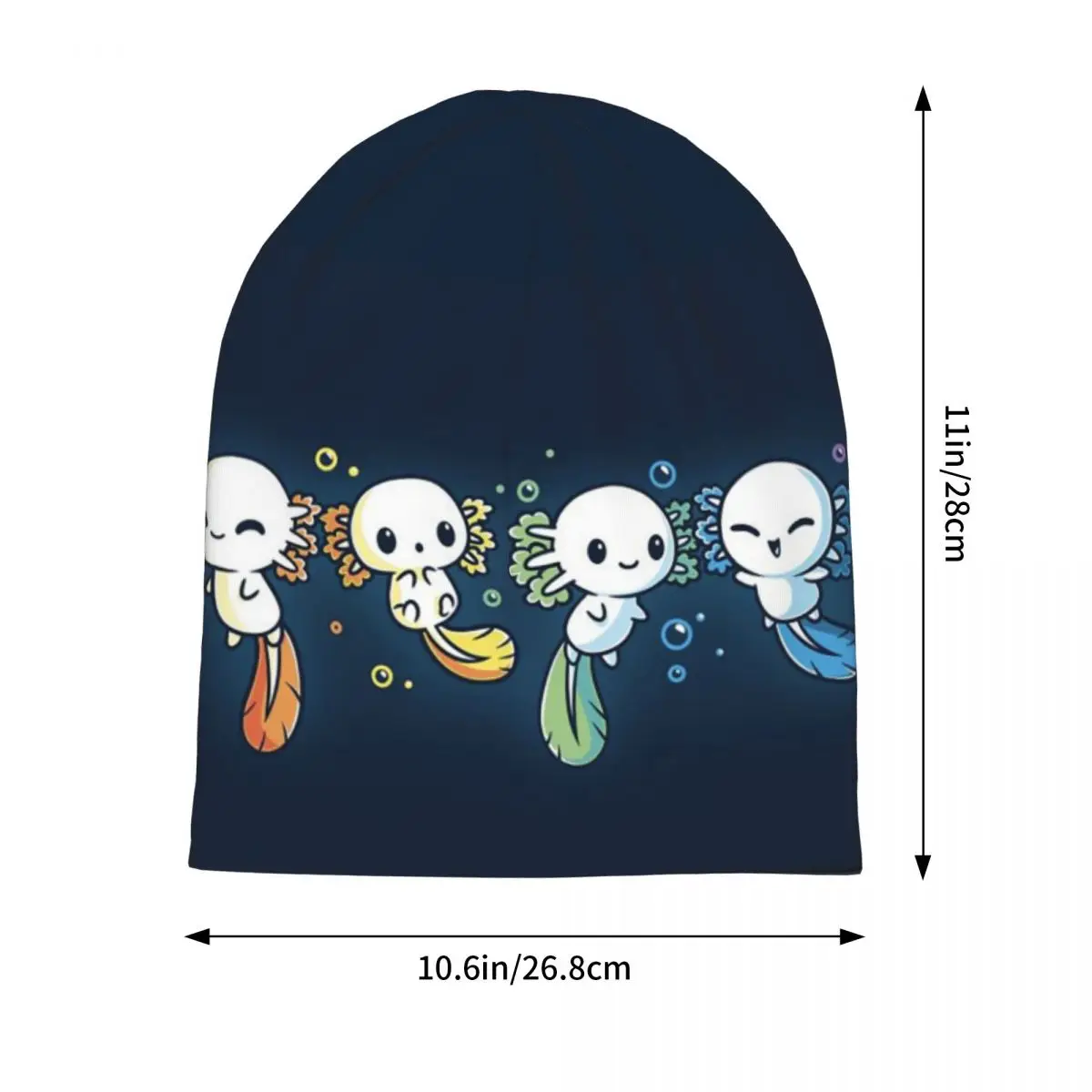 Colorful Axolotl Stacked Together Skullies Beanies Hats Warm Autumn Winter Outdoor Cap Knitted Bonnet Caps for Men Women Adult