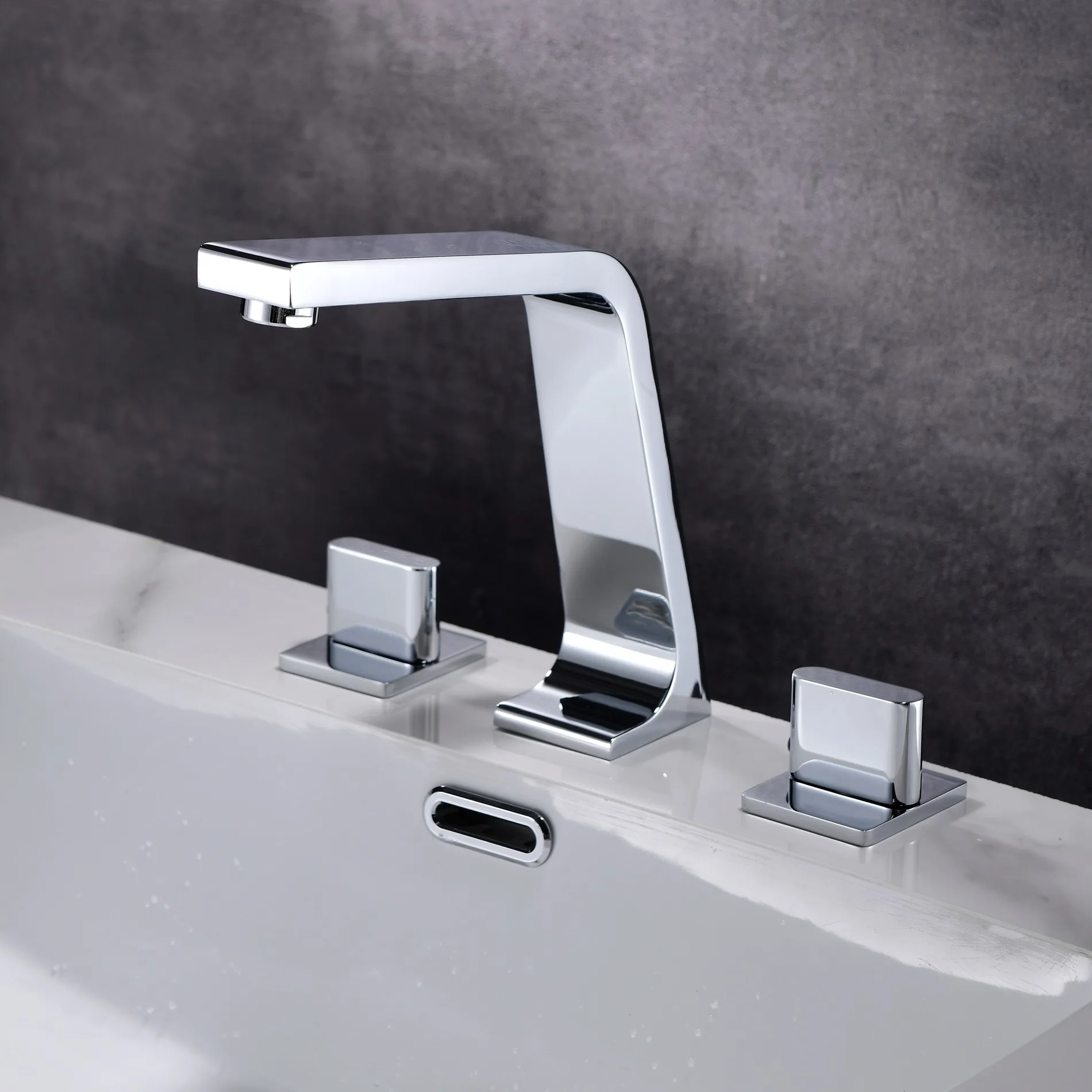 New Bathroom Basin Faucet Widespread Lavatory Mixer Tap Brass Brush Gold Chrome 8 inch Sink Mixer