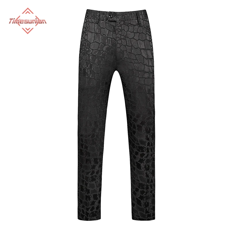 

Черные классические мужские жаккардовые костюмные брюки, размер 5XL, мужские деловые свадебные банкетные брюки