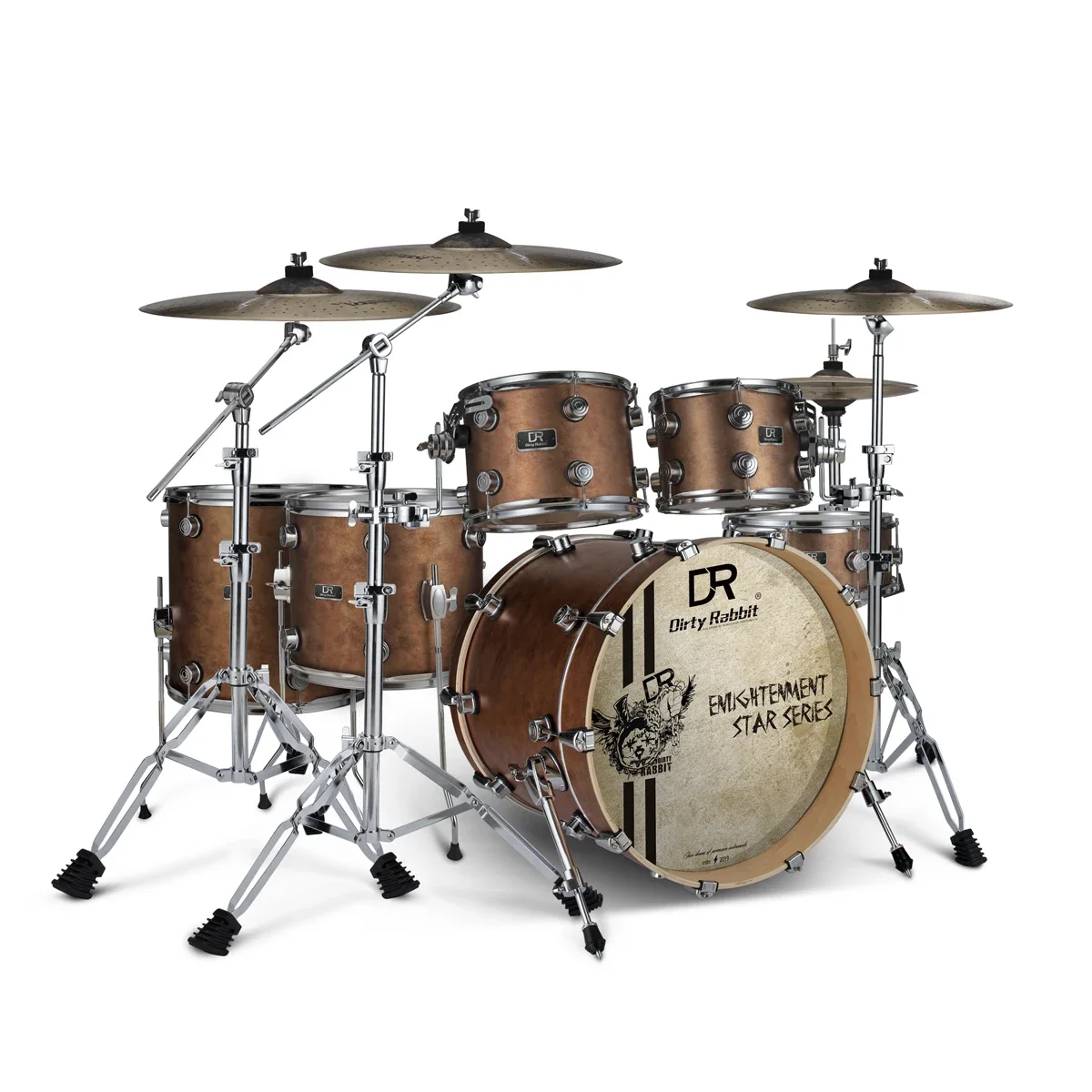 Deluxe Hardware Birch Shell Hot Set 6-Piece Drum Kit Professional Drummer