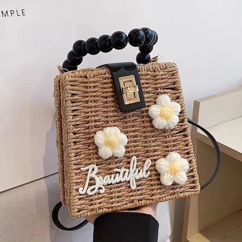 

Niche Design Bag Female 2024 New Advanced Sense Seaside Versatile Cross-body Bag Hand Woven Straw Bag