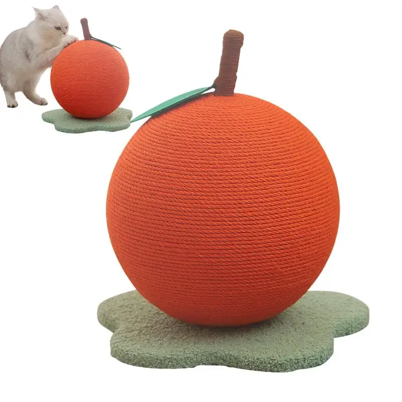 Sisal Ball Cat Toy Orange Shape Cat Toys For Indoors Cats Cat Ball Toy Cat Grinding Claw Ball Cat Toy Sisal Scratcher Ball To