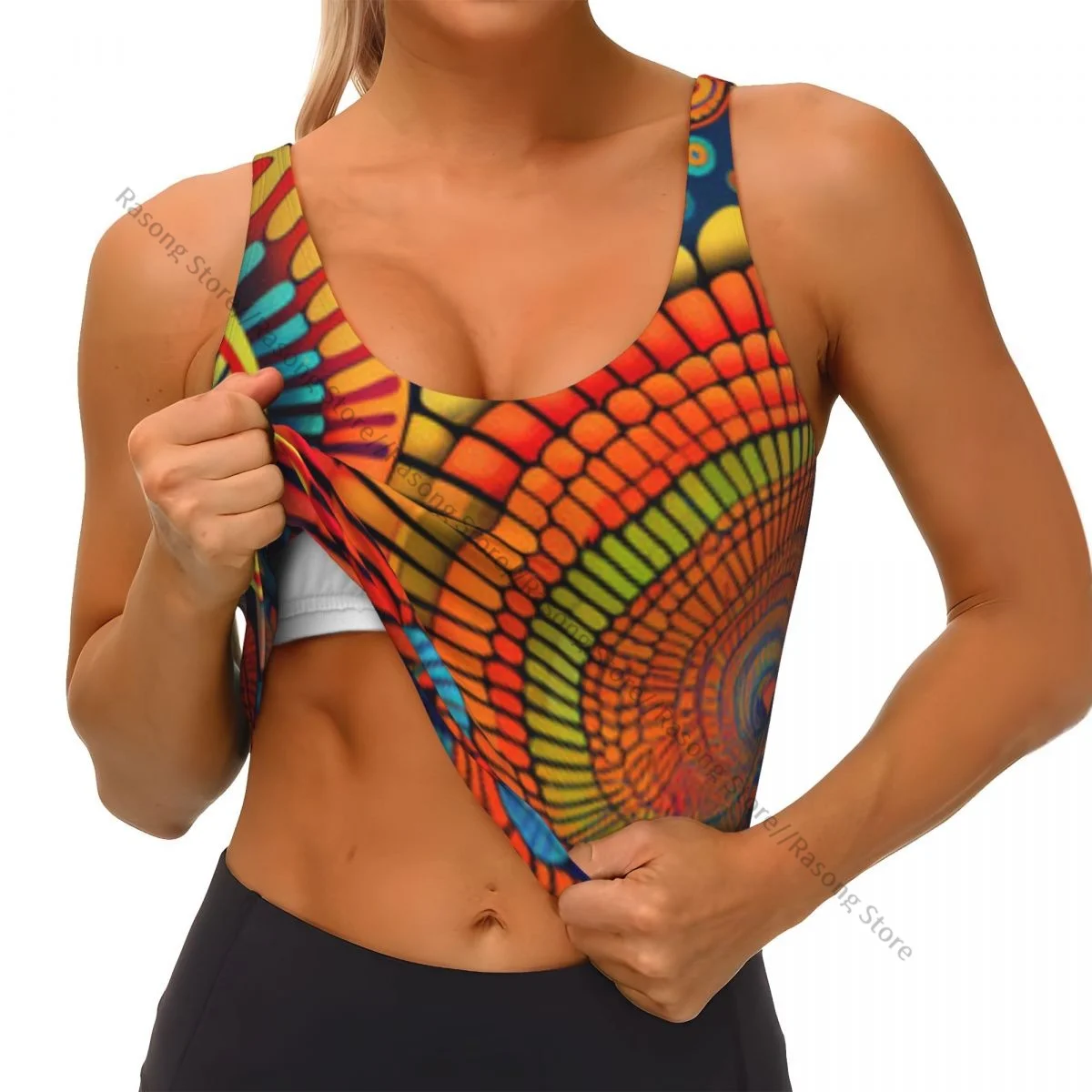 Sports Bra Women Running Yoga Clothes Vest Colorful Mushroom Illustration Gathering Fitness Vest
