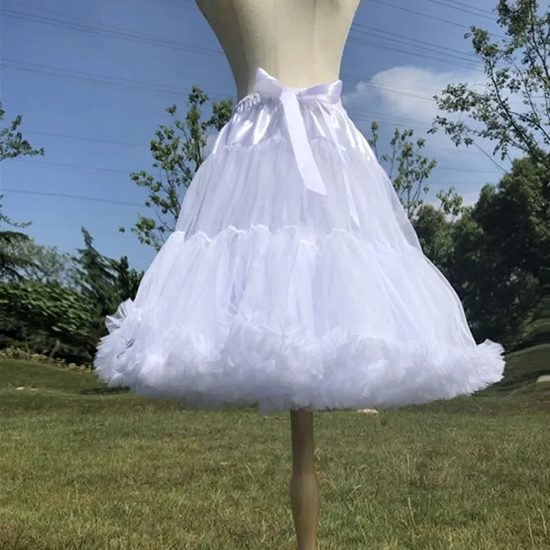 

Short 55cm Tutu for Wedding Lolita Woman Girl Underskirt Crinoline Fluffy Petticoat Ruffle Layered Dress