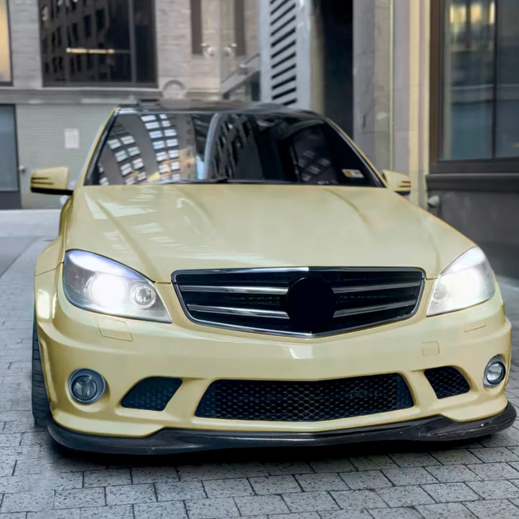 سيارة الجبهة الذقن الوفير الشفاه لمرسيدس بنز C-Class C63 AMG W204 قبل 2007-2010 المفسد الفاصل غطاء حماية عدة حامي
