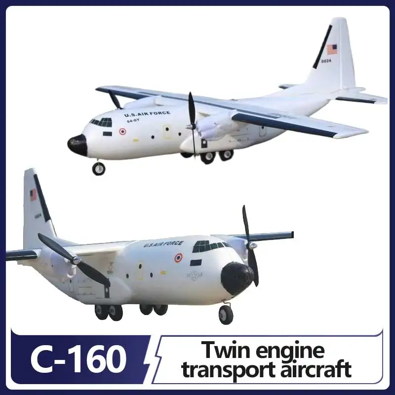 Remote-Controlled Toy Model Airplane C160 Hercules - Aerial Passenger Fixed-Wing Twin Engine Transport Plane For Hobbies