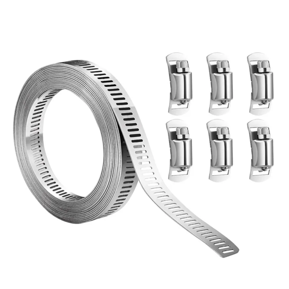 

Width 12.7mm Length 3M American Set 304 Stainless Steel Separate Self-made Clamp Binding Fixed Tape Buckle